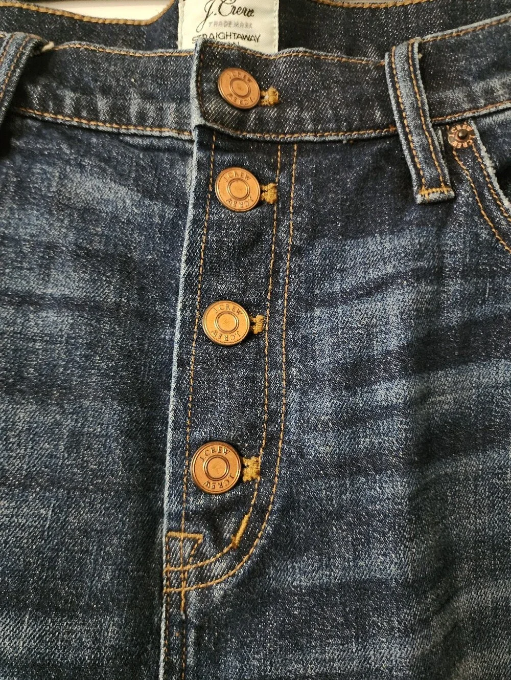 J.Crew Womens Straightaway Jean Denim Jeans Button Fly Stretch 32 Petite 32P